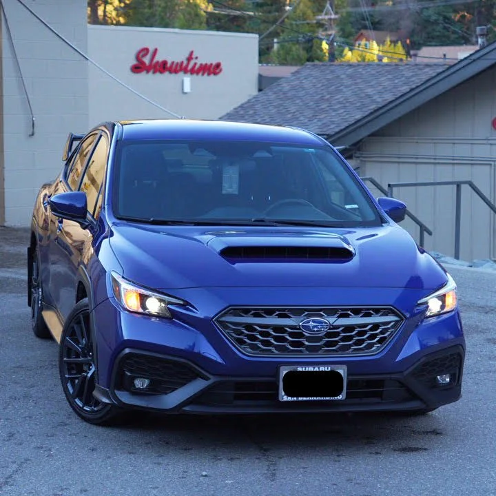 Blue Subaru after repair