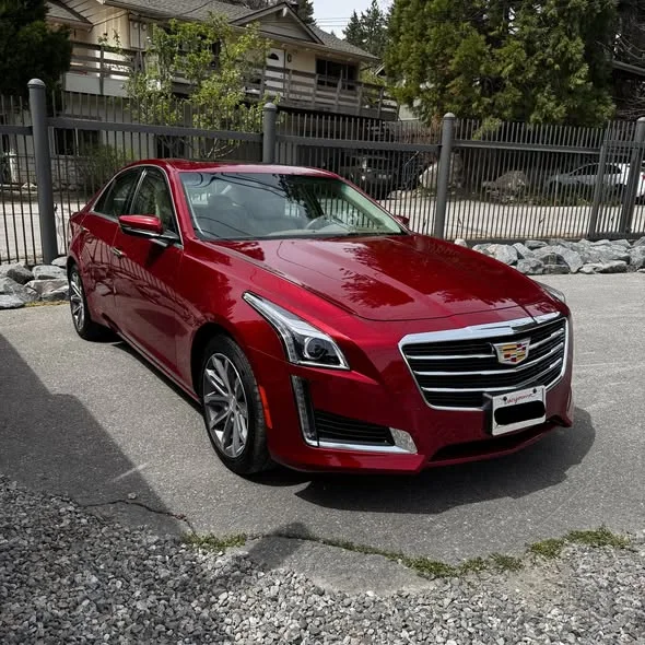 Red Cadillac after repair