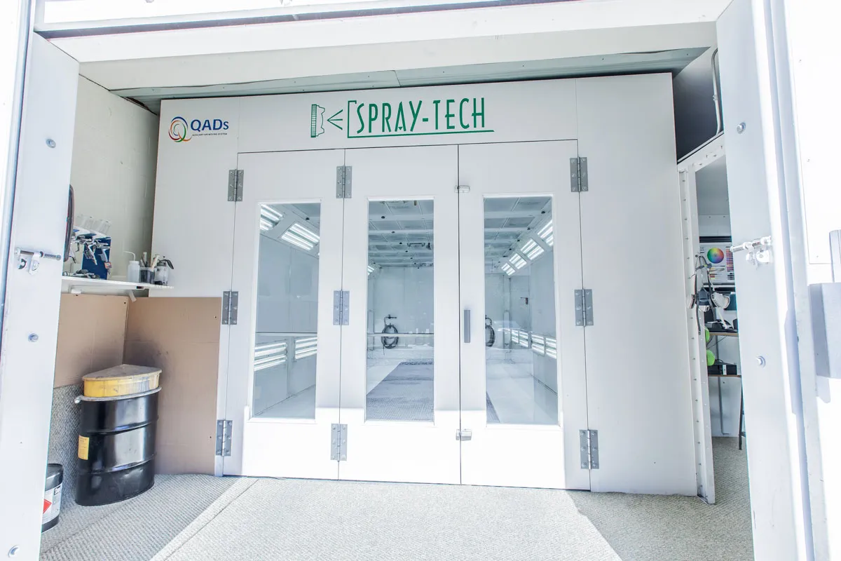 Spray-Tech downdraft spray booth entrance